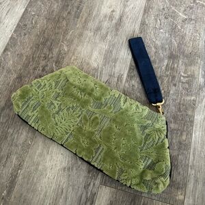Vintage Offhand Designs Velvet Clutch - Floral Embossed Design